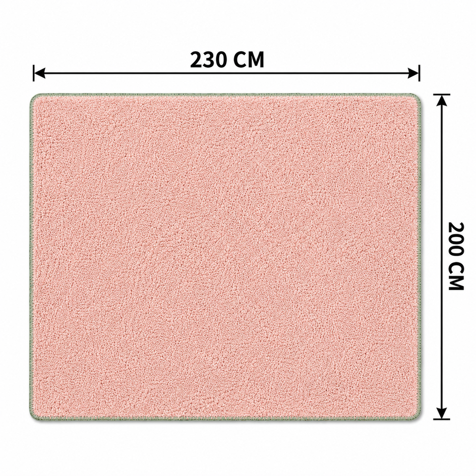 SOGA 230x200cm Pink Flannel Polyester Throw Blanket