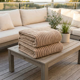 SOGA 2X 150x200cm Light Coffee Flannel Polyester Throw Blanket