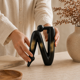 SOGA Black Gold Ceramic Ornament Modern Home Decor Set (13x6x20cm & 10x5x28cm)