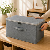 SOGA (49x37x30cm) Grey Fabric Storage Box Home Organizer