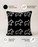 SOGA 45cm Throw Pillow Black Teddy Fleece Square Pony Design Decorative Cushion for Living Room