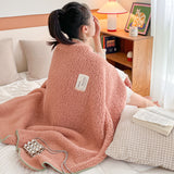 SOGA 230x200cm Pink Flannel Polyester Throw Blanket