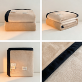 SOGA 230x200cm Biege Flannel Polyester Throw Blanket