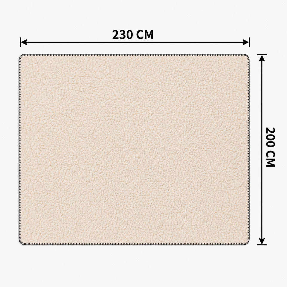 SOGA 230x200cm Peach Flannel Polyester Throw Blanket