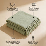 SOGA Matcha Green Polyester Throw Blanket Soft Cozy Sofa Bed