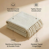 SOGA 2X Beige Polyester Throw Blanket Soft Cozy Sofa Bed