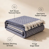 SOGA 2X Deep Navy Throw Blanket 127x170cm Soft Polyester Cozy Sofa