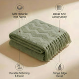 SOGA 2X Green Polyester Throw Blanket Soft Cozy Sofa Bed
