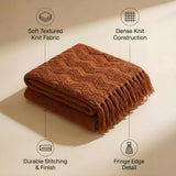 SOGA 2X Brown Polyester Throw Blanket Soft Cozy Sofa Bed