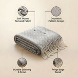 SOGA Grey Throw Blanket 127x170cm Soft Polyester Cozy Sofa Bed