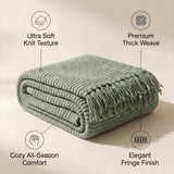 SOGA 2X Sage Green Polyester Throw Blanket 45x35x12cm Soft Cozy Sofa Bed