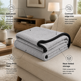 SOGA 2X 230x200cm Silver Flannel Polyester Throw Blanket