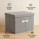 SOGA (60x42x35cm) Grey 88L Fabric Storage Box Organizer