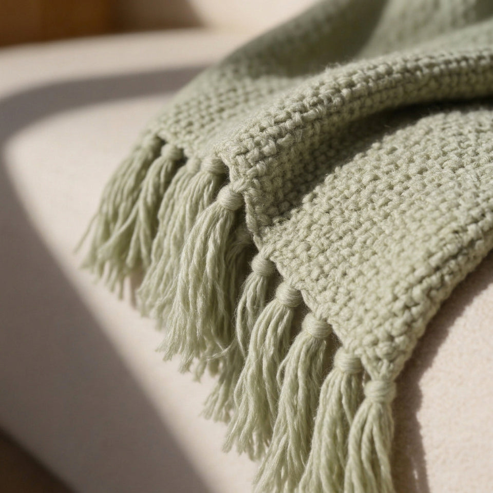 SOGA Matcha Green Polyester Throw Blanket Soft Cozy Sofa Bed