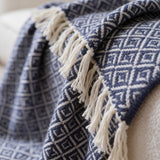 SOGA Deep Navy Throw Blanket 127x170cm Soft Polyester Cozy Sofa