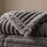 SOGA 230x200cm Grey Flannel Polyester Throw Blanket