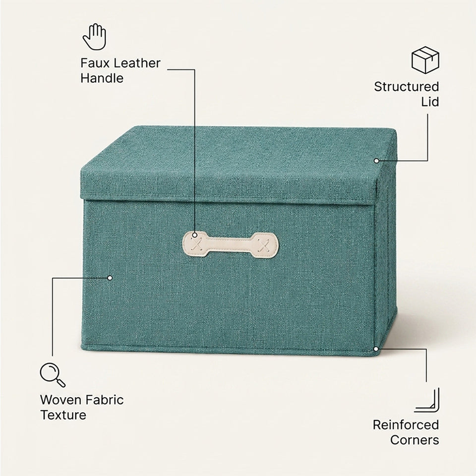 SOGA (40x30x25cm) Green 30L Fabric Storage Box Organizer