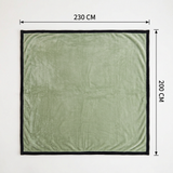 SOGA 2X 230x200cm Green Flannel Polyester Throw Blanket
