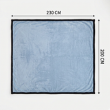 SOGA 2X 230x200cm Blue Flannel Polyester Throw Blanket