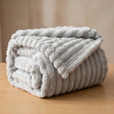 SOGA 150x200cm Silver Flannel Polyester Throw Blanket