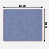 SOGA 230x200cm Dusty Blue Flannel Polyester Throw Blanket