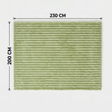 SOGA 2X 230x200cm Light Green Flannel Polyester Throw Blanket