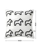 SOGA 2-Pack 45cm White Teddy Fleece Pony Design Throw Pillows