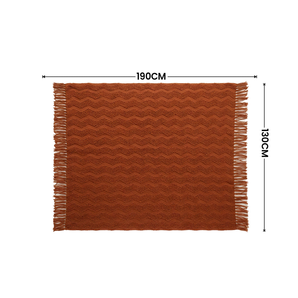 SOGA 2X Brown Polyester Throw Blanket Soft Cozy Sofa Bed