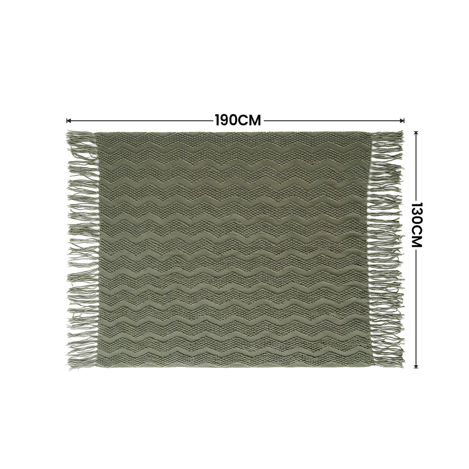 SOGA Green Polyester Throw Blanket Soft Cozy Sofa Bed
