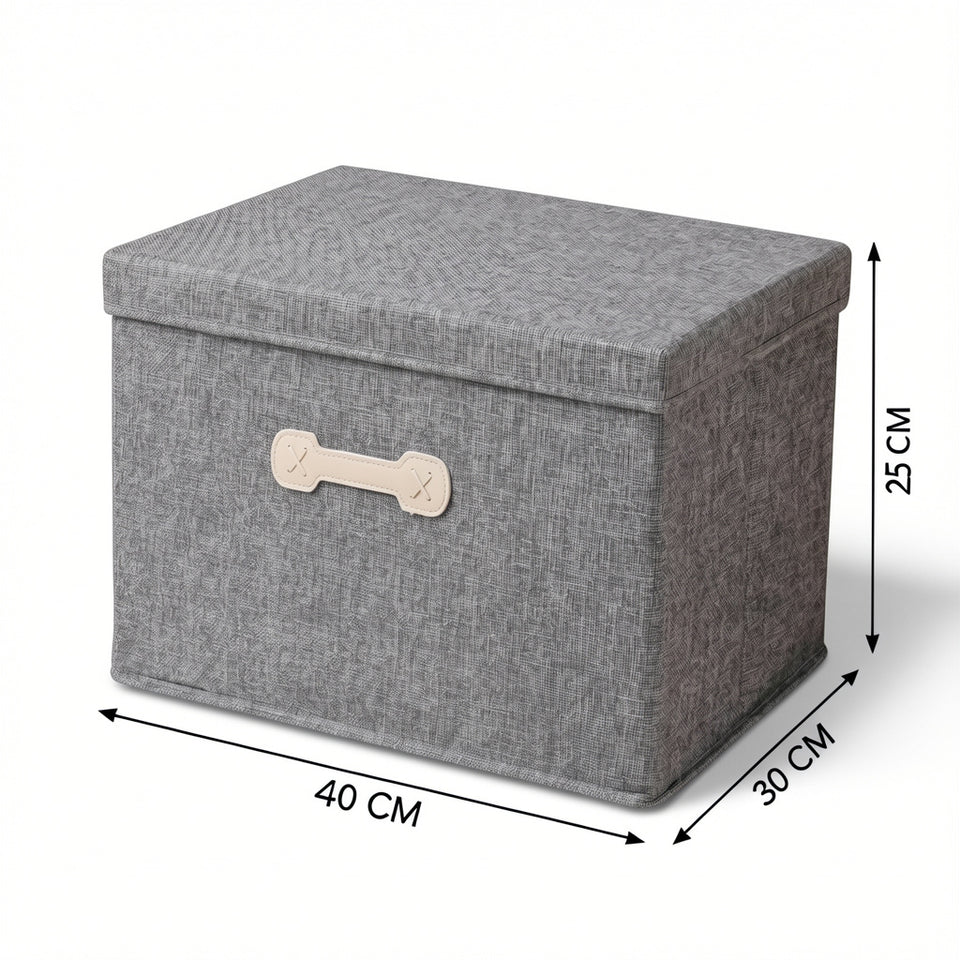 SOGA (40x30x25cm) Grey 30L Fabric Storage Box Organizer