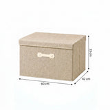 SOGA (60x42x35cm) Khaki 88L Fabric Storage Box Organizer