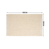 SOGA 2X Cream Polyester Throw Blanket Soft Cozy Sofa Bed