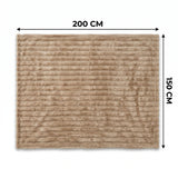 SOGA 2X 150x200cm Light Coffee Flannel Polyester Throw Blanket