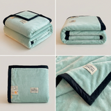 SOGA 230x200cm Mint Green Flannel Polyester Throw Blanket