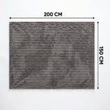 SOGA 2X 150x200cm Grey Flannel Polyester Throw Blanket