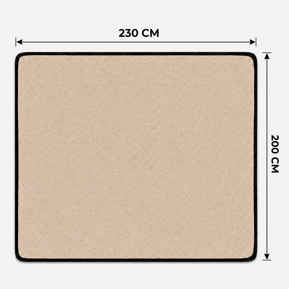 SOGA 2X 230x200cm Biege Flannel Polyester Throw Blanket
