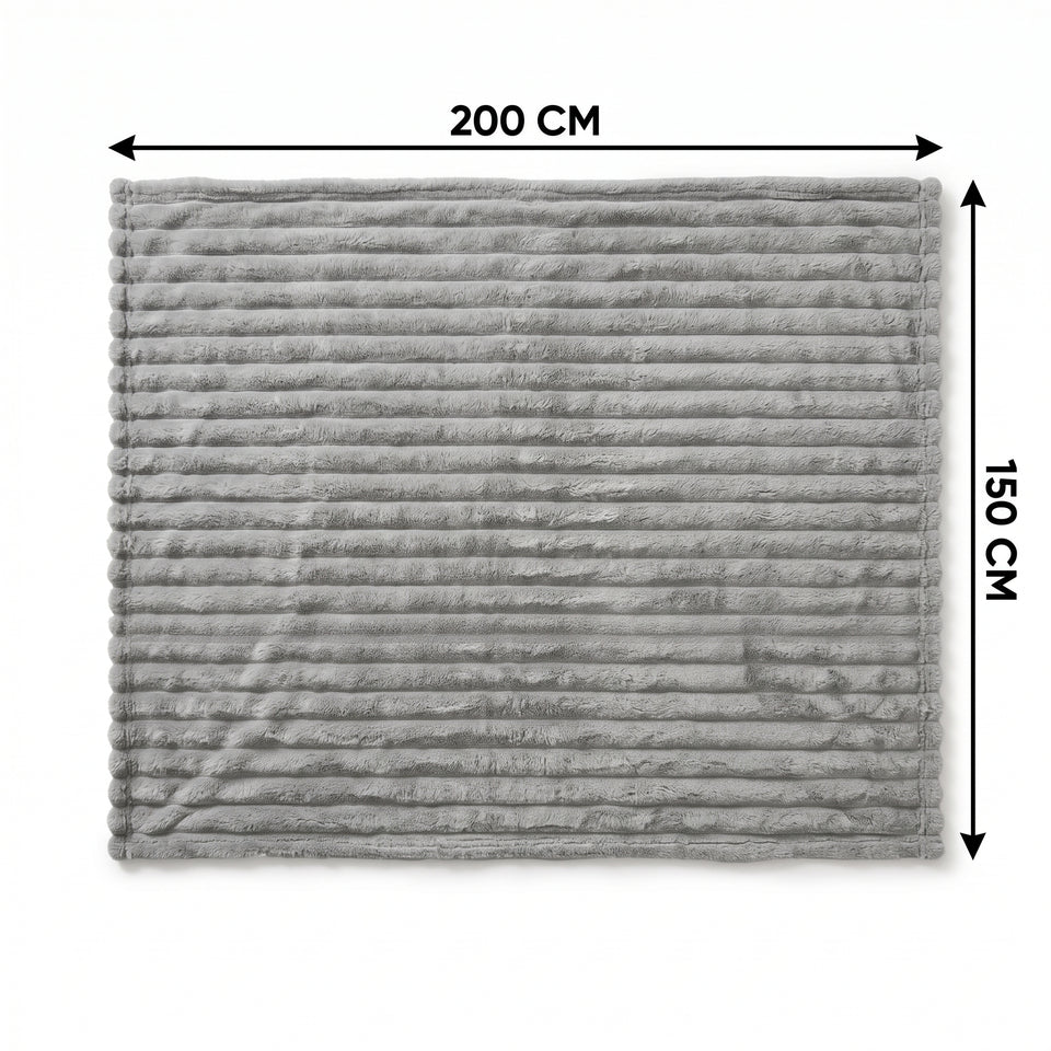 SOGA 150x200cm Silver Flannel Polyester Throw Blanket