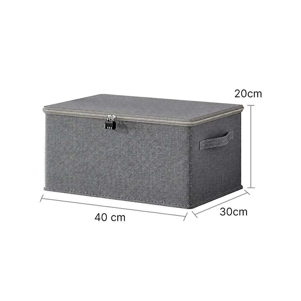 SOGA (40x30x20cm) Grey Fabric Storage Box Home Organizer ( Large)
