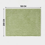 SOGA 150x200cm Light Green Flannel Polyester Throw Blanket