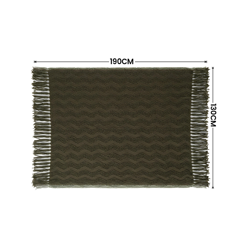 SOGA Army Green Polyester Throw Blanket Soft Cozy Sofa Bed