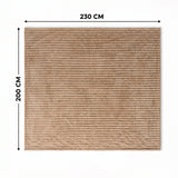 SOGA 2X 230x200cm Light Coffee Flannel Polyester Throw Blanket