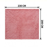 SOGA 230x200cm Pink Flannel Polyester Throw Blanket