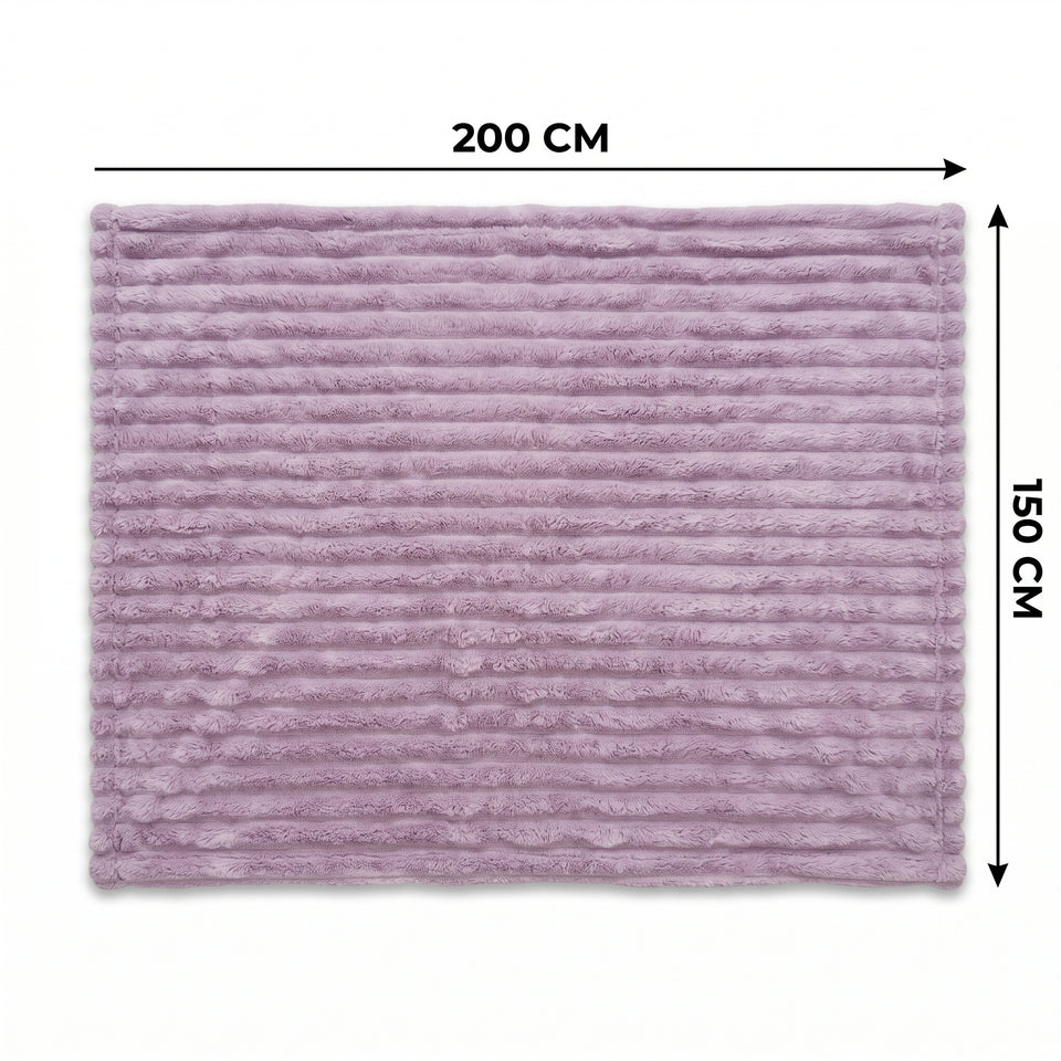 SOGA 150x200cm Purple Flannel Polyester Throw Blanket