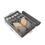 SOGA (44x29x13cm) Grey 15+1 Compartment Fabric Storage Box Organizer