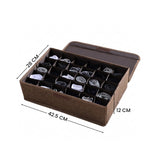 SOGA (43x29x13cm) Coffee 30 Compartment Fabric Storage Box Organizer
