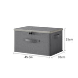 SOGA (45x35x25cm) Grey Fabric Storage Box Home Organizer
