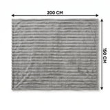 SOGA 2X150x200cm Silver Flannel Polyester Throw Blanket