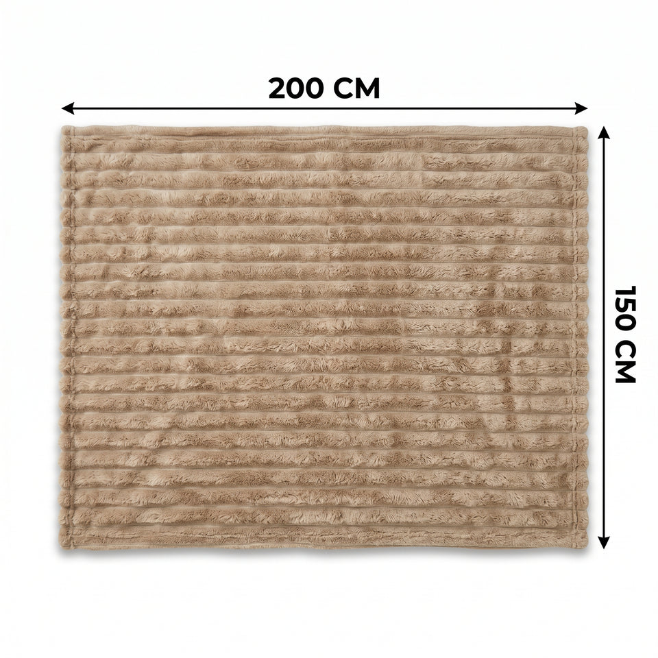 SOGA 150x200cm Light Coffee Flannel Polyester Throw Blanket