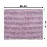 SOGA 2X 150x200cm Purple Flannel Polyester Throw Blanket