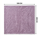 SOGA 230x200cm Purple Flannel Polyester Throw Blanket